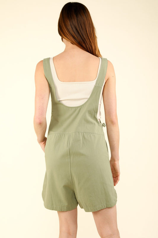 VERY J Adjustable Waist Suspender Overalls with Pockets